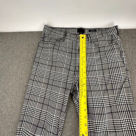 H&M Plaid Pants Skinny Fit size 30 Black White Pockets Work Business School Wear - Picture 9 of 16